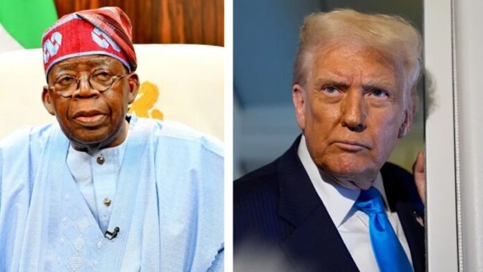 Bola Ahmed Tinubu (left) and Donald Trump (right)