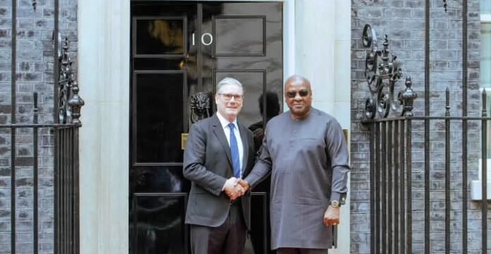 Sir Keir Starmer (left) welcoming John Dramani Mahama to No. 10 Downing Street on Tuesday, June 2, 2026