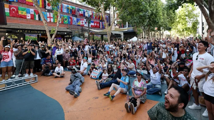 A World Cup fan zone in San Jose, California
