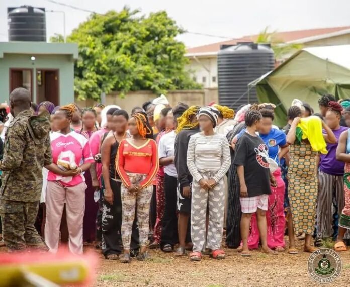 Some of the foreign nationals trafficked into Ghana 