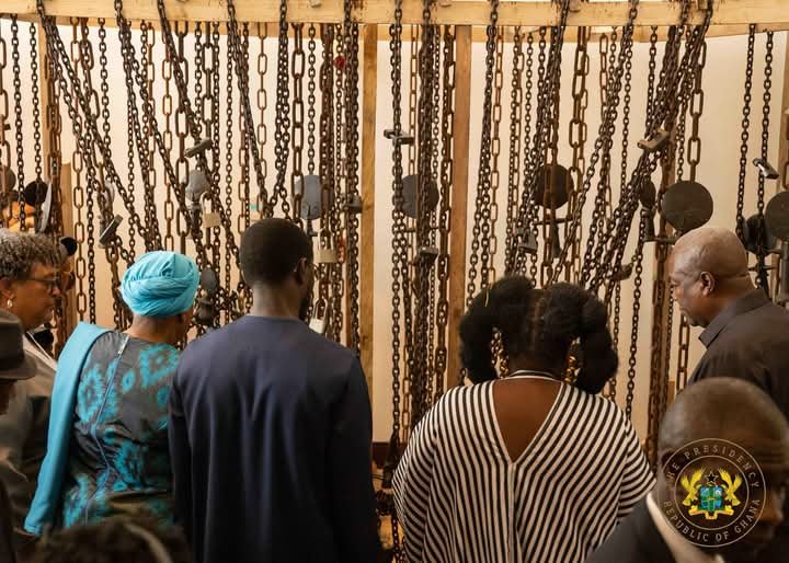 Symbolic slave chains on display at the Next Steps Conference in Accra 