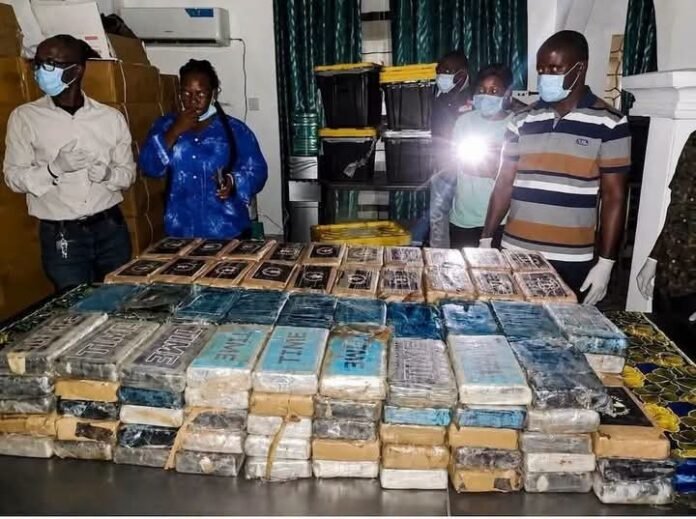 The cocaine seized at the Roberts International Airport