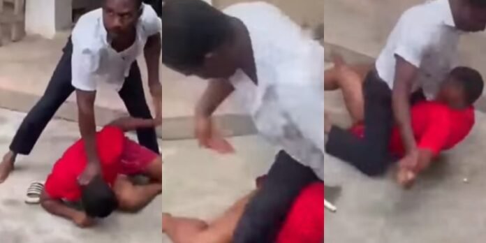 The teacher allegedly assaulting the female student 
