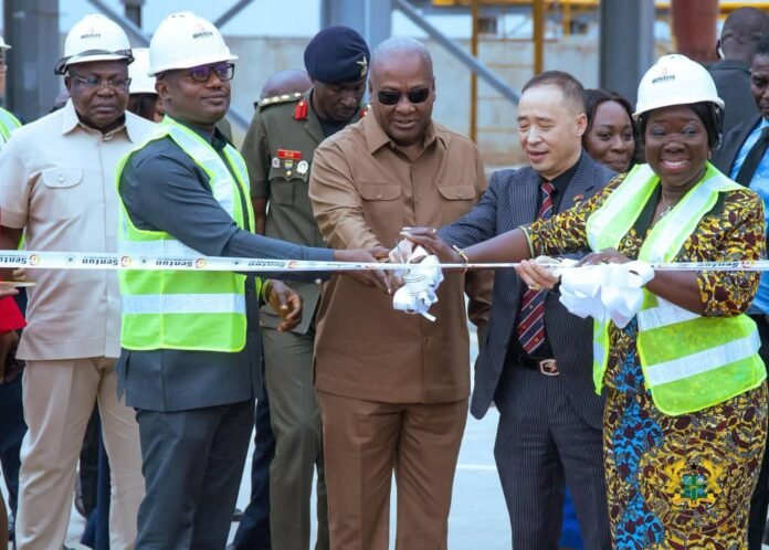 John Dramani Mahama cutting the sod in Tema on Thursday, June 25, 2026 for the Phase II of the Sentuo Oil Refinery expansion project