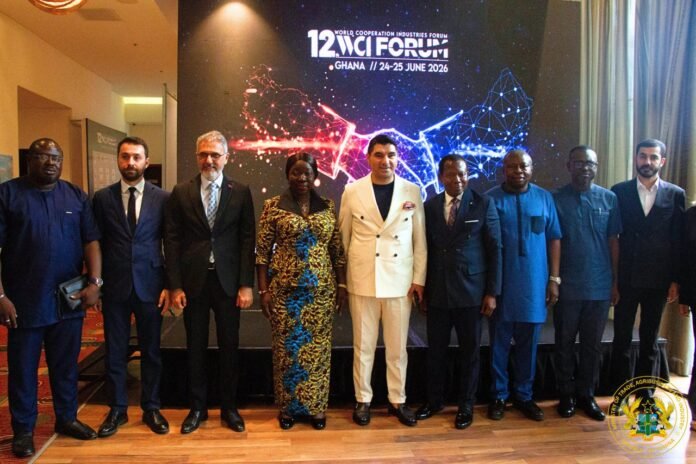 Hon. Elizabeth Ofosu-Adjare (3rd left) in a group photo with dignitaries at the Turkiye Africa Investment Forum and Exhibition in Accra