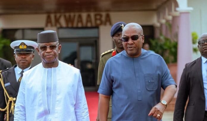 Julius Maada Bio (left) and John Dramani Mahama