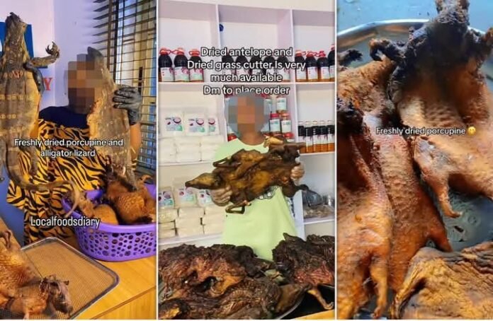 Alleged illegal bushmeat on sale in the UK