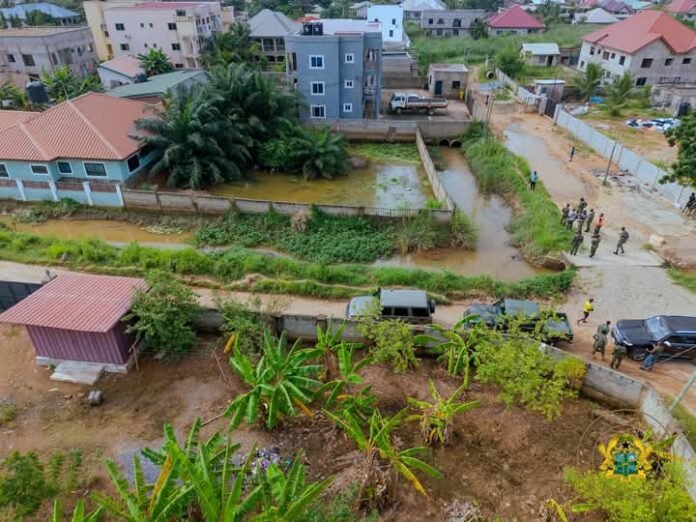 Flooded area in Oyarifa