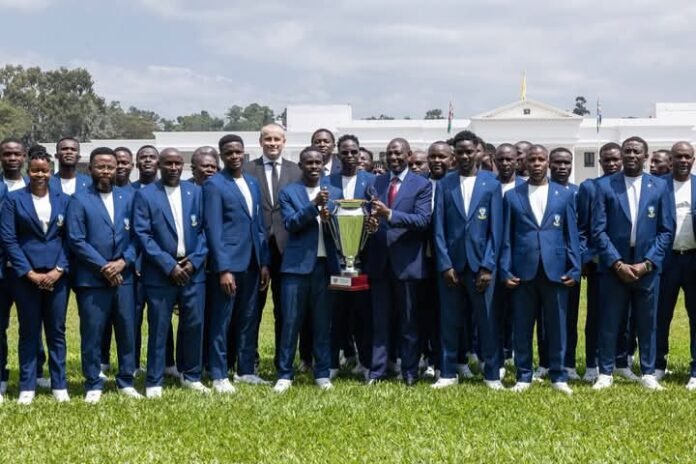 William Ruto pictured with Migori Youth FC squad in Nairobi on Monday, July 13, 2026 William Ruto pictured with Migori Youth FC squad in Nairobi on Monday, July 13, 2026