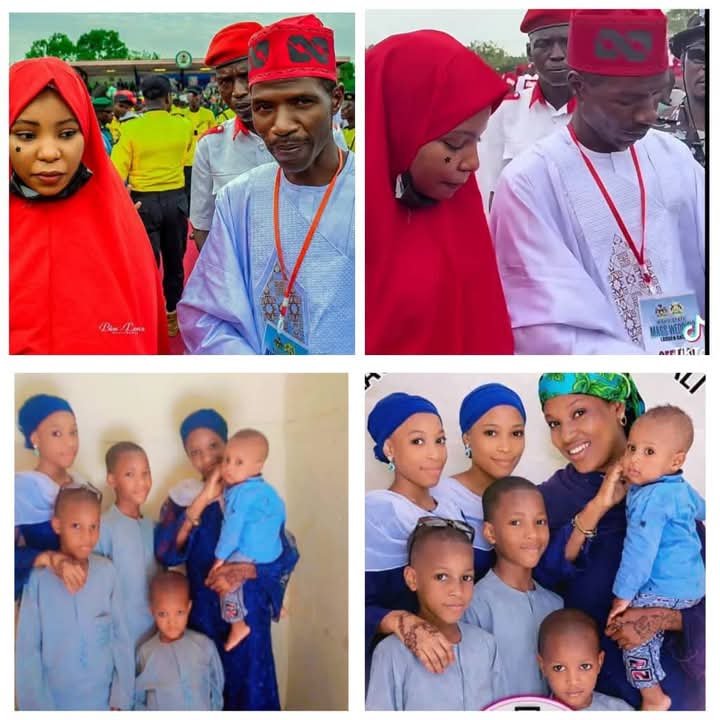 Haruna Bashir and his new wife and late family 
