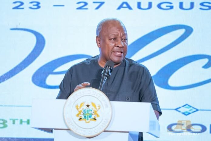John Dramani Mahama speaking at 28th Annual International Conference of the Association of Medical Councils of Africa in Accra on Monday, August 24, 2026