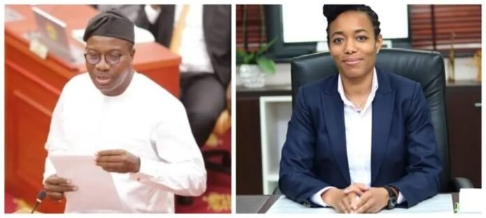 Mahama Ayariga (left) and Dr Zanetor Agyeman-Rawlings