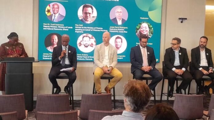Alhaji Yusif Sulemana (2nd left) speaking at the Tropical Forest Forever Facility (TFFF) Roundtable in New York