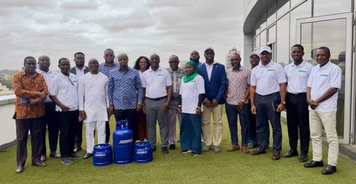 CAPTION: Representatives from Puma Gas Distributors and Puma Energy Team, Led by Puma Energy Ghana General Manager Lanzeni Coulibaly (fifth from left), with the National Petroleum Authority (NPA) team, led by Chief Executive Officer Mr. Godwin Kudzo Tameklo (fourth from left).